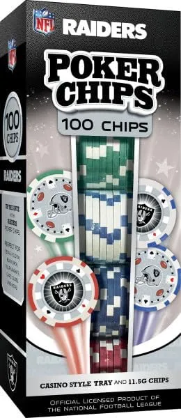 Las Vegas Raiders 100 Piece Poker Chips