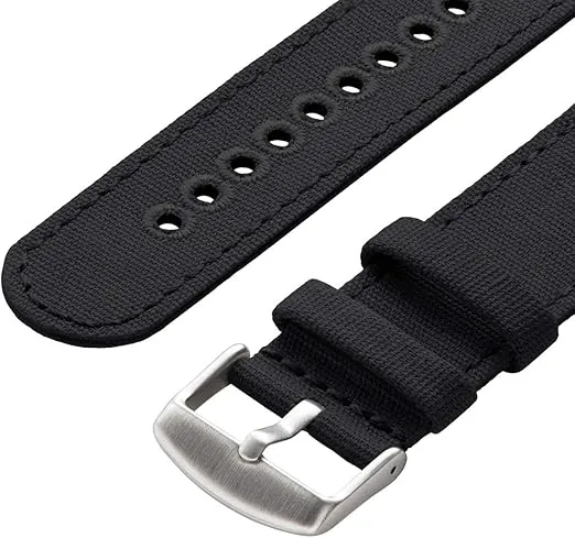 Archer Watch Straps - Canvas Quick Release Watch Bands (Black, 20mm)