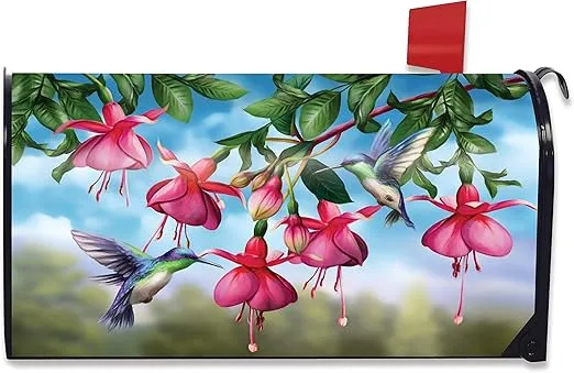 Briarwood Lane Flight of The Hummingbirds Spring Magnetic Mailbox Cover Floral