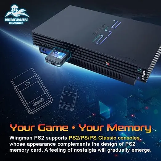 Brook Wingman PS2 Converter for X Box 360/X Box One/XSX|S/X Box Elite 1&2/PS5/PS4/PS3/Switch Pro Controller to PS2/PS/PS Classic