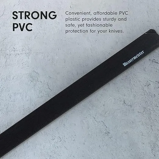 Messermeister 12” Slicer Edge-Guard, Black - Fashionable & Functional Knife Protector for Carving & Slim-Blade Knives - 2 Blade Entry Notches - 12.5” x 0.9375”