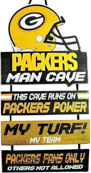foco NFL Team Logo Mancave Man Cave Hanging Wall Sign