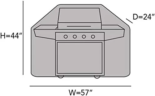 Covermates Grill Cover - Weather Resistant Outdoor Cover, Heavy Duty BBQ Covers for Large Outdoor Kitchen, Elite 300D Polyester, 57 Inch, Khaki
