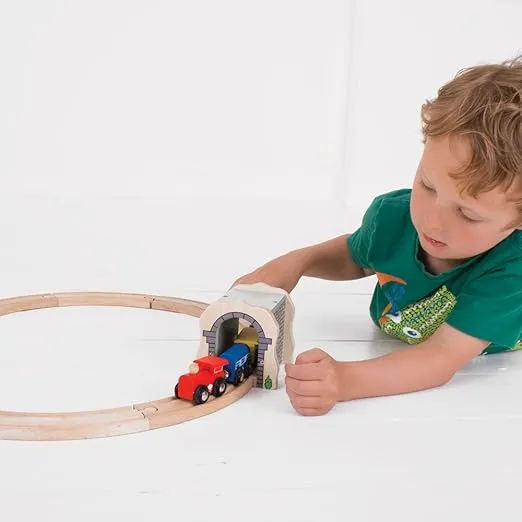 Bigjigs Rail Grey Stone Tunnel - Other Major Wooden Rail Brands are Compatible