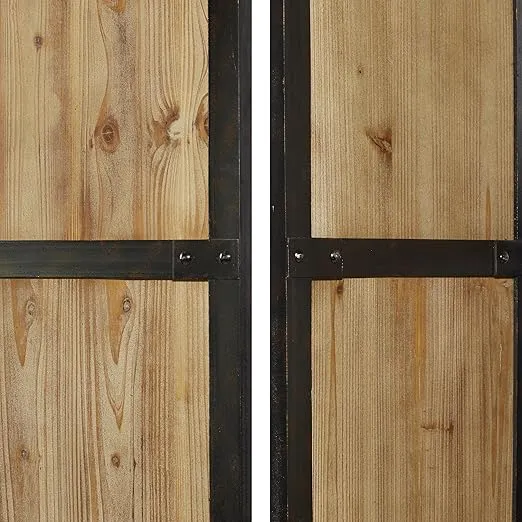 Deco 79 Wood Partition Room Divider Screen Hinged Foldable Partition 3 Panel Privacy Screen with Solid Wood Panels, Room Partition 48" x 1" x 71", Brown