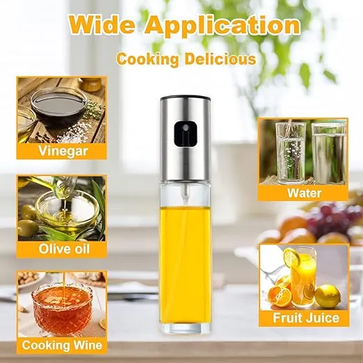 Bestdin Oil Sprayer for Cooking, 2 Pack Olive Oil Sprayer, 100ml Olive Oil Spray Bottle for Air Fryer, Food-Grade Oil Mister Used for Kitchen, BBQ, Salad, Baking, Roasting.