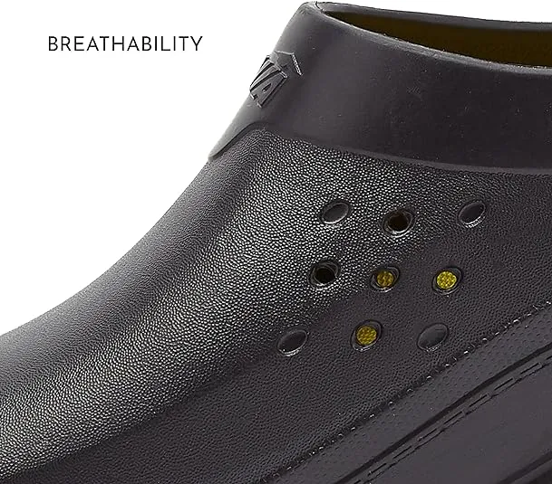Avia Flame Men's Clogs, Slip Resistant Shoes for Men Food Service, Non Slip Restaurant and Chef Shoes Men Slip Resistant for Kitchen Work or Nursing, Black, Oil and Water Resistant