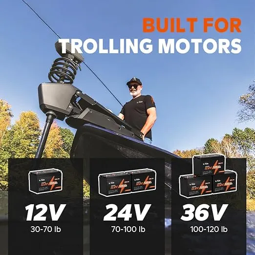 Litime 12V 100Ah Lithium Battery, Up to 15000 Cycles LiFePO4 Battery, Perfect for RV, Marine/Trolling Motors, Home Energy Storage (100A BMS, Group 31)