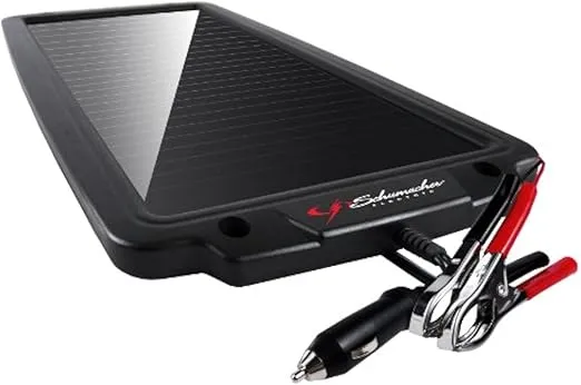 Schumacher SP-200 2.4W Solar Battery Maintainer – Water Resistant – Maintains Motorcycle, Power Sport, Car, Truck, Boat, and RV Batteries – Amorphous Solar Technology
