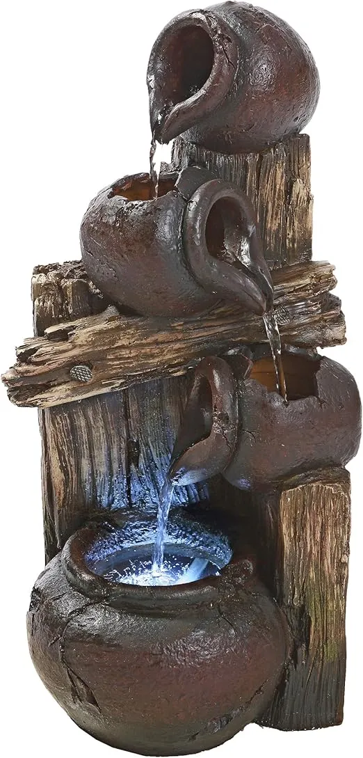 Casa Chianti Cascading Urns Illuminated Garden Fountain