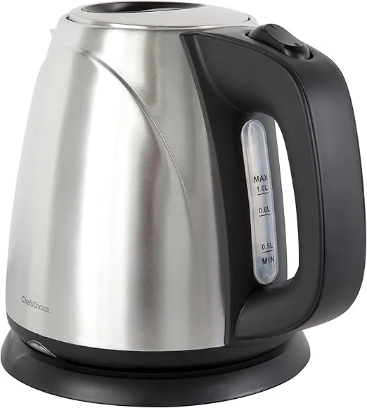 Chef's Choice 6730001 673 Cordless Compact Electric Kettle, 1-Liter, Silver