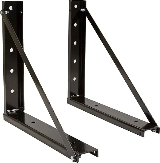 Buyers Products 1701005B Heavy Duty Bolted Black Structural Steel Mounting Brackets for Underbody Truck Tool Box, Set of 2, 18 x 18, Corrosion Resistant, Universal Hole Pattern For Quick Mounting