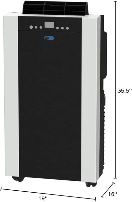 Whynter Portable Air Conditioner with Dual Hoses, Dehumidifier & Cooling Fan for 500 Sq Ft Rooms, Includes AC Unit Storage Bag & Window Kit, ARC-14S, Platinum/Black