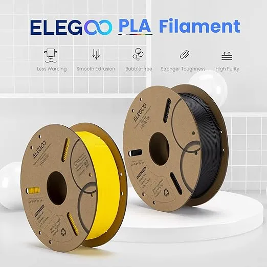 ELEGOO PLA Filament 1.75mm Gray 1KG, 3D Printer Filament Dimensional Accuracy +/- 0.02mm, 1kg Cardboard Spool(2.2lbs) 3D Printing Filament Fits for Most FDM 3D Printers