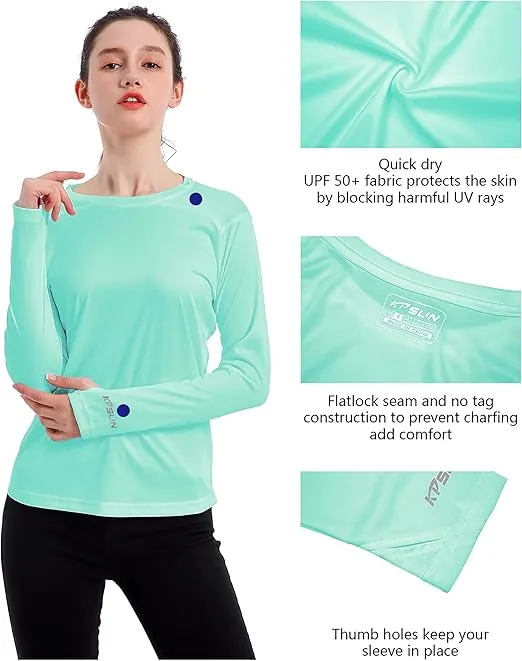Women's UPF 50+ UV Sun Protection Shirt Outdoor Performance Long Sleeve Rash Guard Shirts for Hiking,Swim,Fishing