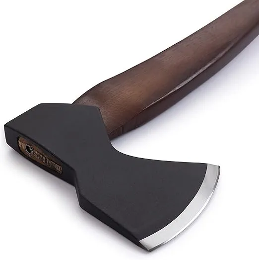 Barebones Felling Axe - Carbon Steel Blade - All-Purpose Axe - Leather Accents - Polyester Sheath