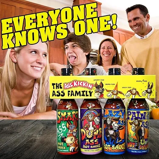 KICKIN' Family Hot Sauce Gourmet Gift Set – 5oz. 4 Pack - Try if you dare! – Perfect Ultimate Gourmet Gift for the Hot Sauce Fan