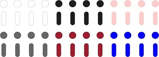 StickerTalk Assorted Colors Apple Watch Crown Button Dots, 1 Sheet of 24 Stickers at 0.55 Centimeters Diameter, 24 Stickers at 1.05 Centimeters by 0.35 Centimeters