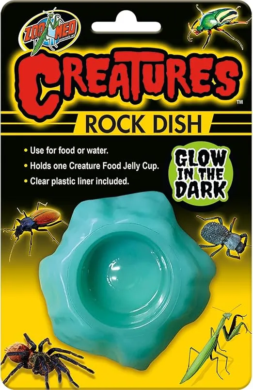 Zoo Med Creatures Rock Dish 1 Pack - (3" L x 3" W x 0.75" H) - Pack of 6