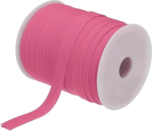 MECCANIXITY 1/2 Inch Double Fold Bias Tape Polyester Continuous Bulk Bias Tape for Sewing,Seaming Quilting Hemming Binding Crafts (Rose Red 55 Yards)