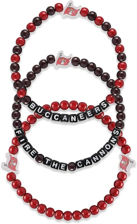 FOCO NFL unisex-adult NFL Team Logo Officially Licensed 3-Pack Beaded Friendship Bracelets