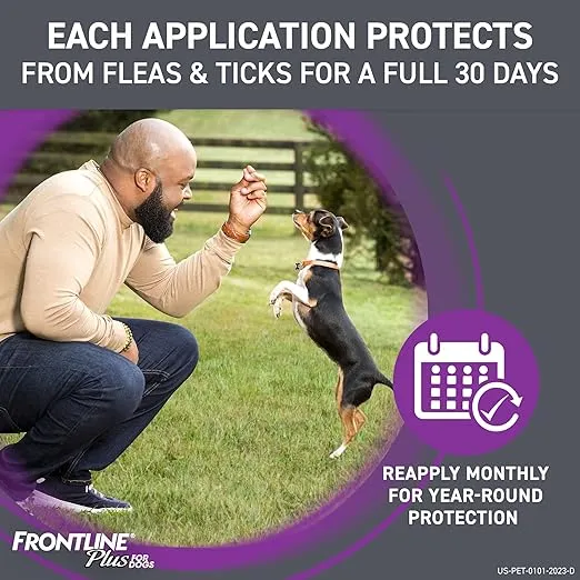 Frontline Plus Flea and Tick Treatment for X-Large Dogs Up to 89 to 132 lbs. 3 Treatments