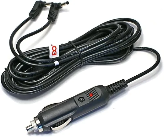 EDO Tech 11' Long Dc Vehicle Adapter Car Charger Power Cord for All Sylvania Insignia 7" 9" 11" Dual Screen Portable DVD Player