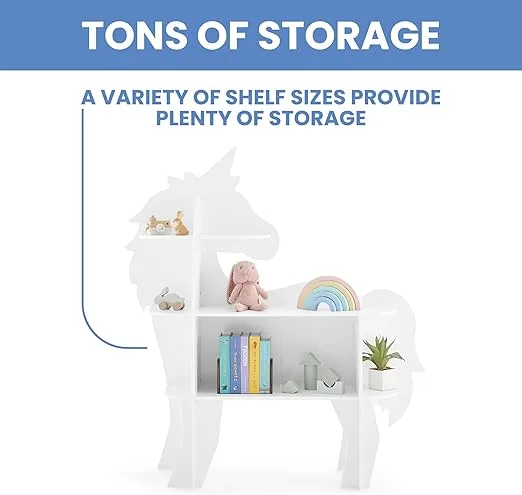 Delta Children Unicorn Bookcase - Greenguard Gold Certified, White