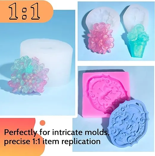 JDiction Silicone Mold Making Kit, 5lb(80oz) Super Elastic Liquid Silicone for Mold Making, Fast Cure Soft Mold Making Silicone Rubber for Casting Resin Molds/Silicone Molds/Candle/Soap Molds