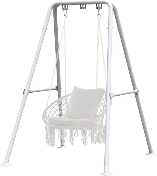G TALECO GEAR Hammock Chair Stand,Heavy-Duty Steel Hammock Stand,300LBS Multi-Use Swing Stand for Outdoor Indoor，Hammock Chair not Include (White)