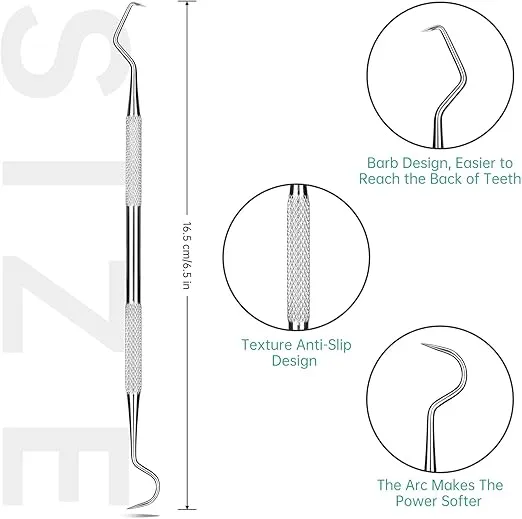 Professional Dental Scraper Tool - Dentist Pick, Medical Stainless Steel, Dental Tarter Scraper for Tooth Stains Remover, Dentist Home Use Tools