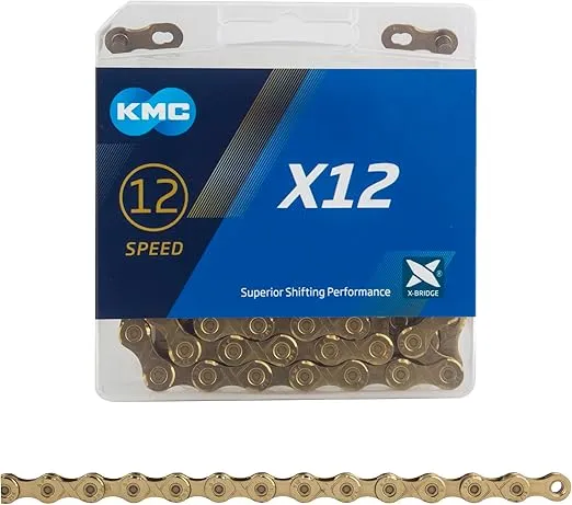 KMC X12-TI Nitride Gold Chain Gold, 12 Speed, 126 Links