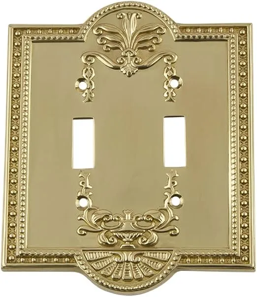 Nostalgic Warehouse Meadows Light Switch Cover Plate, Polished Brass