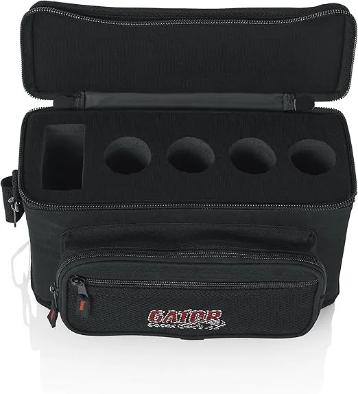Gator Cases Padded Microphone Carry Bag; Holds up to (4) Wired Microphones (GM-4)