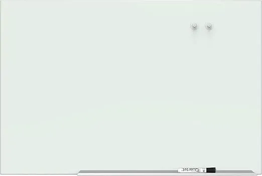 Quartet Glass Whiteboard, Magnetic Dry Erase White Board, 85" x 48", Wide Format, Aluminum Frame, Element (G8548E)