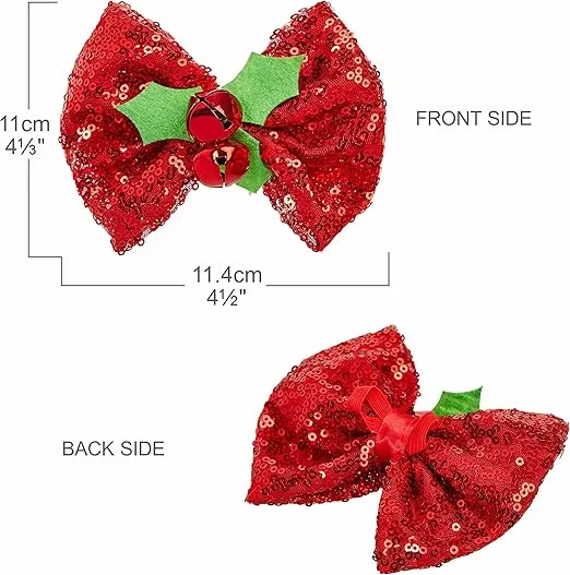 Blueberry Pet Christmas Holly Dog Collar with Bowtie Décor, Adjustable Pet Collar for Medium Dogs, 14.5"-20" Neck, Holiday Dog Collars, Christmas Dog Collar Girl, Festive Dog Christmas Collars