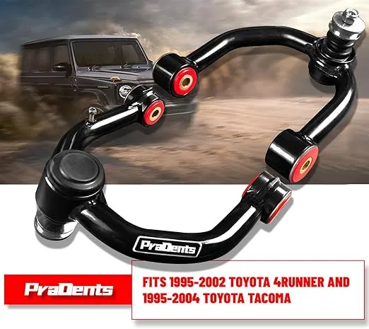 Front Upper Control Arms for 1995-2002 Toyota 4Runner, 1995-2004 Toyota Tacoma, 2-4" Lift Tubular Suspension Arms, Replacement OEM Factory Suspension Arms