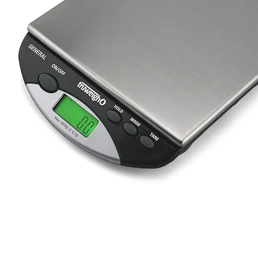 General Compact Bench Scale - (3000g X 0.1g - Black) - Digital Kitchen Scale - Shipping Scale - Large Kitchen Scale - Digital Postal Scale - Large Food Scale - Professional Digital Scale