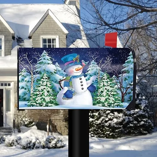 Briarwood Lane Snowfall Celebration Winter Magnetic Mailbox Cover Bluebird Snowy Standard