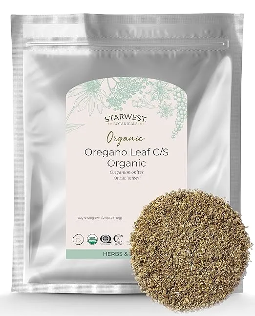 Starwest Botanicals Organic Oregano Leaf Cut and Sifted, 1 Pound
