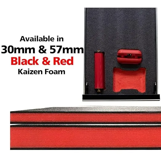 FastCap Kaizen Foam Sheet for Tool Organizers and Storage - Perfect for Professional Contractors and Technicians - 30mm Thickness, 2' x 4' Sheet Size, Black & Red
