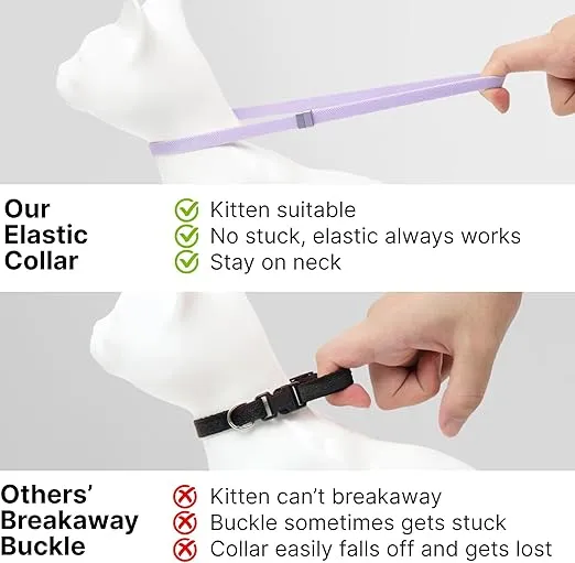 Cat Collar Airtag Holder Set,U.S. IDA Gold Awarding Cat Safety Collar Non Breakaway Quick Release with Pet Airtag Holder Anodized Aluminium, Lightweight for Cats Dogs,S(Sunshine)