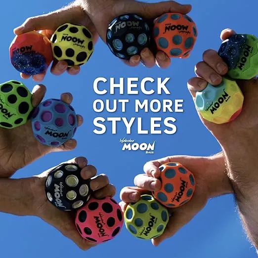Waboba Moon Ball Gradient Hyper Bouncy Ball - All Ages Extreme Bounce and Fun - Super High Bouncing Ball Perfect for Active Play and Outdoor Games - Rainbow