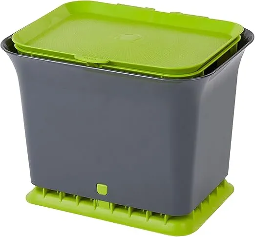 Full Circle Fresh Air Odor-Free Kitchen Compost Bin, Green Slate