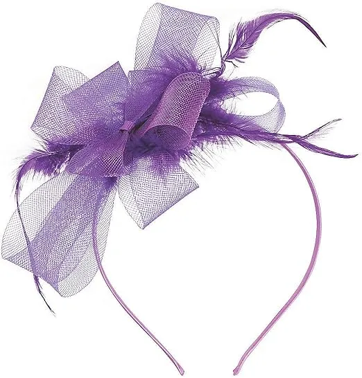 DERBY FASCINATOR HEADBAND PURPLE - Apparel Accessories - 1 Piece