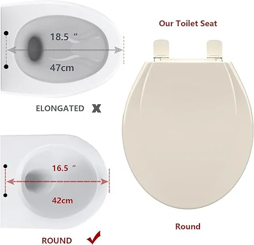 Toilet Seat Round, Toilet Seat with Toddler Seat Built in, Potty Training Toilet Seat Round Fits Both Adult and Child, with Soft Close, Easy Install and Clean - Fits Most Round Toilets Almond