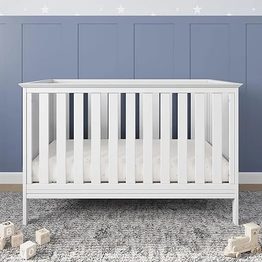 Child Craft Atwood Euro 3-Piece Nursery Set with 3-in-1 Convertible Crib, Dresser, and Chest (Matte White)