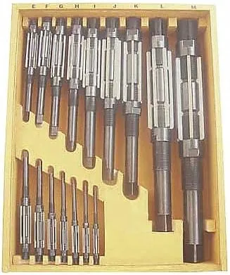 Adjustable Hand Reamer Set, Straight Blade Type, Number of Pieces: 16, Sizes Included: 3/8" to 2-7/3-1 Each