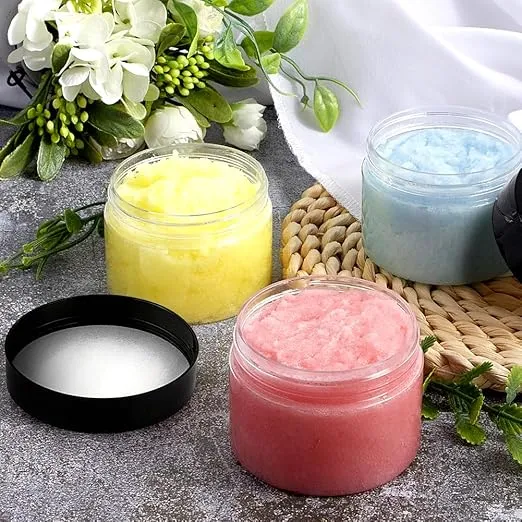 TUZAZO 4 Oz Plastic Container Jars with Lids BPA Free, 24 Pack Empty Round Clear Cosmetic Slime Jars for Lotion, Cream, Ointments, Body Butter, Makeup, Travel Storage