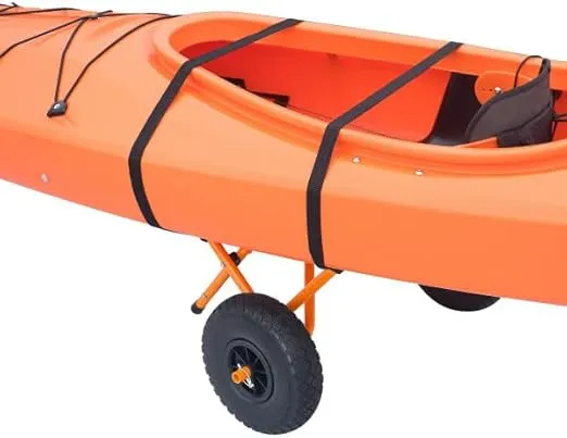 RAD Sportz Kayak Trolley Pro Premium Kayak Cart with NO-Flat Airless Tires 150 LB Capacity Orange with Free Mesh Carry Bag